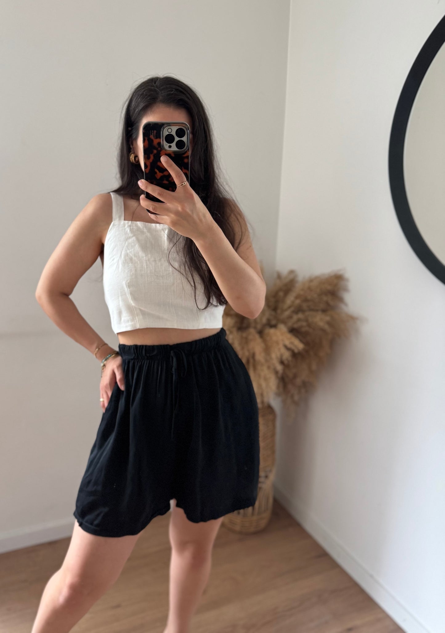 VİSKOSE SHORTS Schwarz