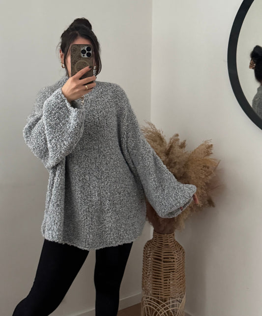 Boucle Lelly offene Ärmel grau