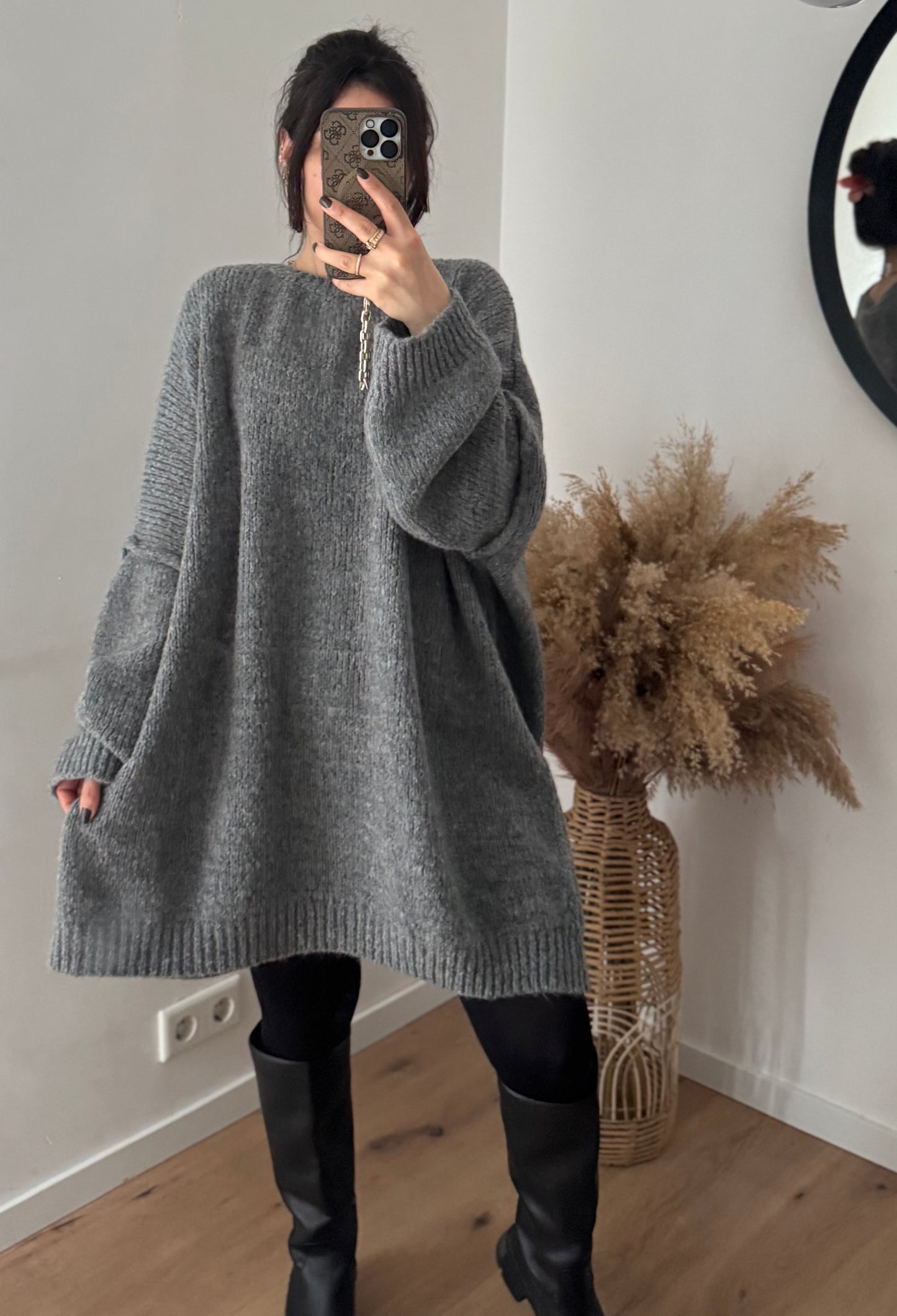 XXL Pullover/ Kleid grau