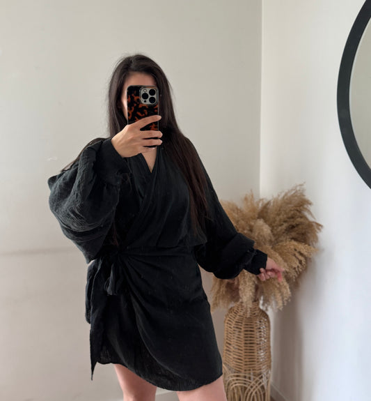 Tunika Kleid 100% Lyocell schwarz