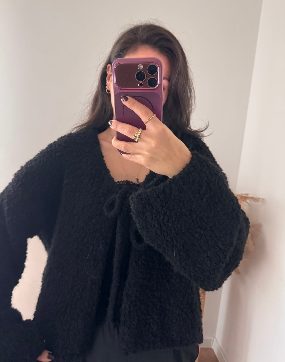 Sweet Schleifen boucle Cardigan