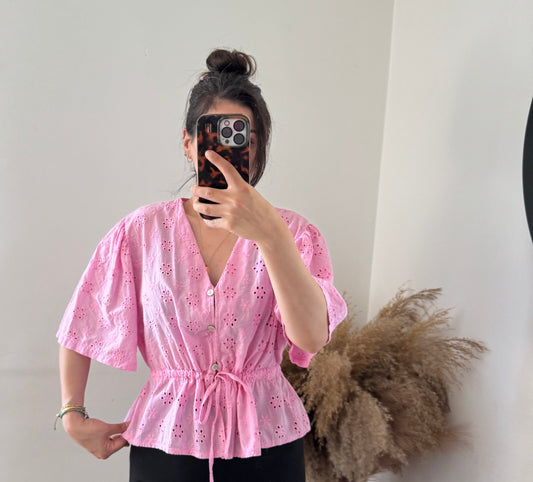 Lochbluse zum verstellen pink