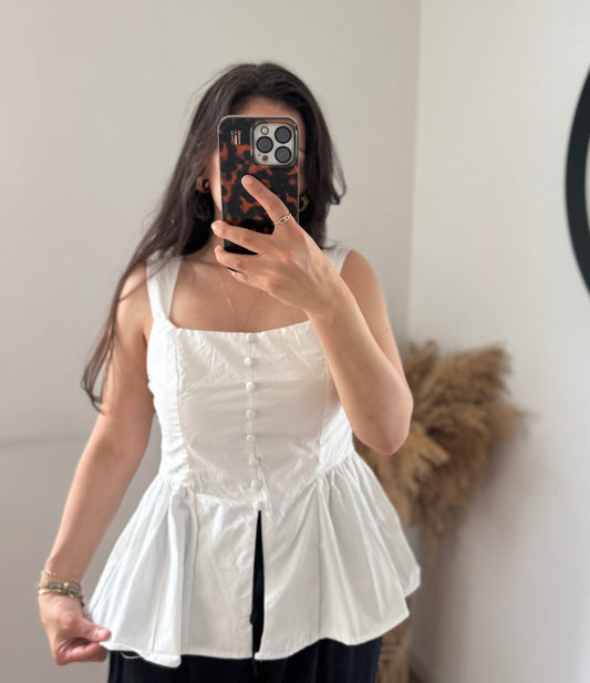 Elegance Peplum weiß