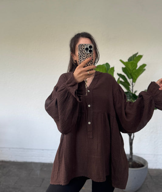 Musselin Tunika Bluse versch. Farben