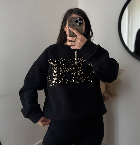 SOHO GLITZI Sweater schwarz