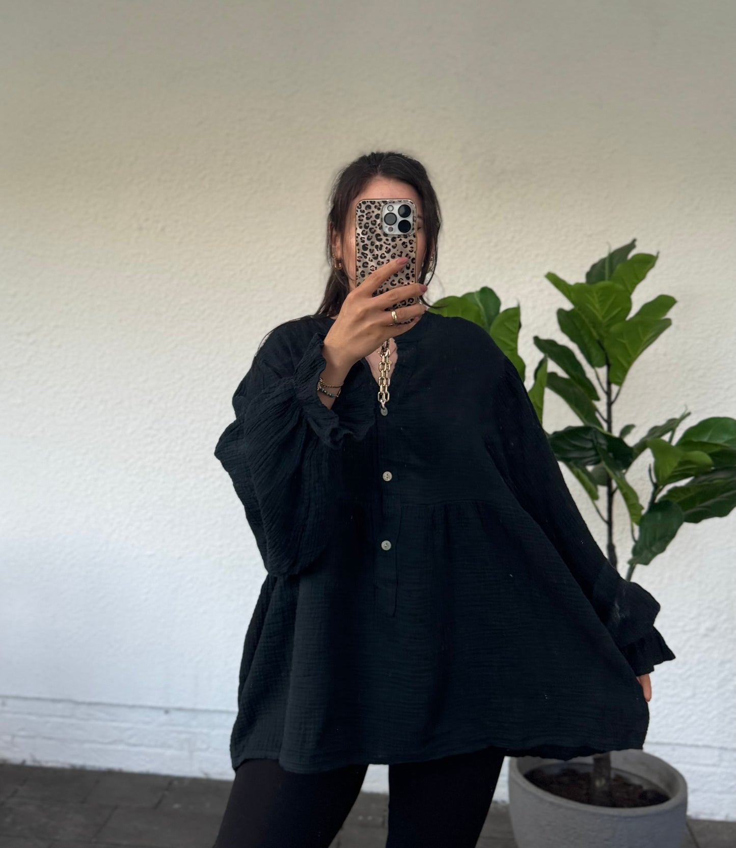 Musselin Tunika Bluse versch. Farben