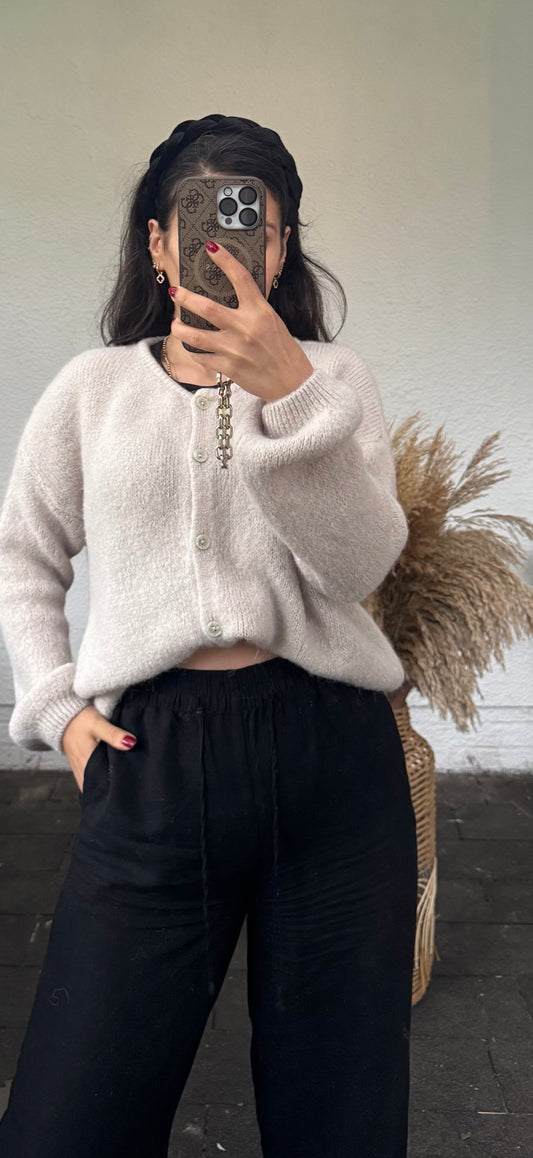 Musthave Alpaka Cardigan Ecru