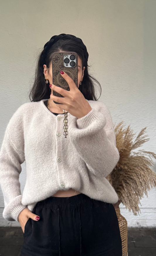 Musthave Alpaka Cardigan stone