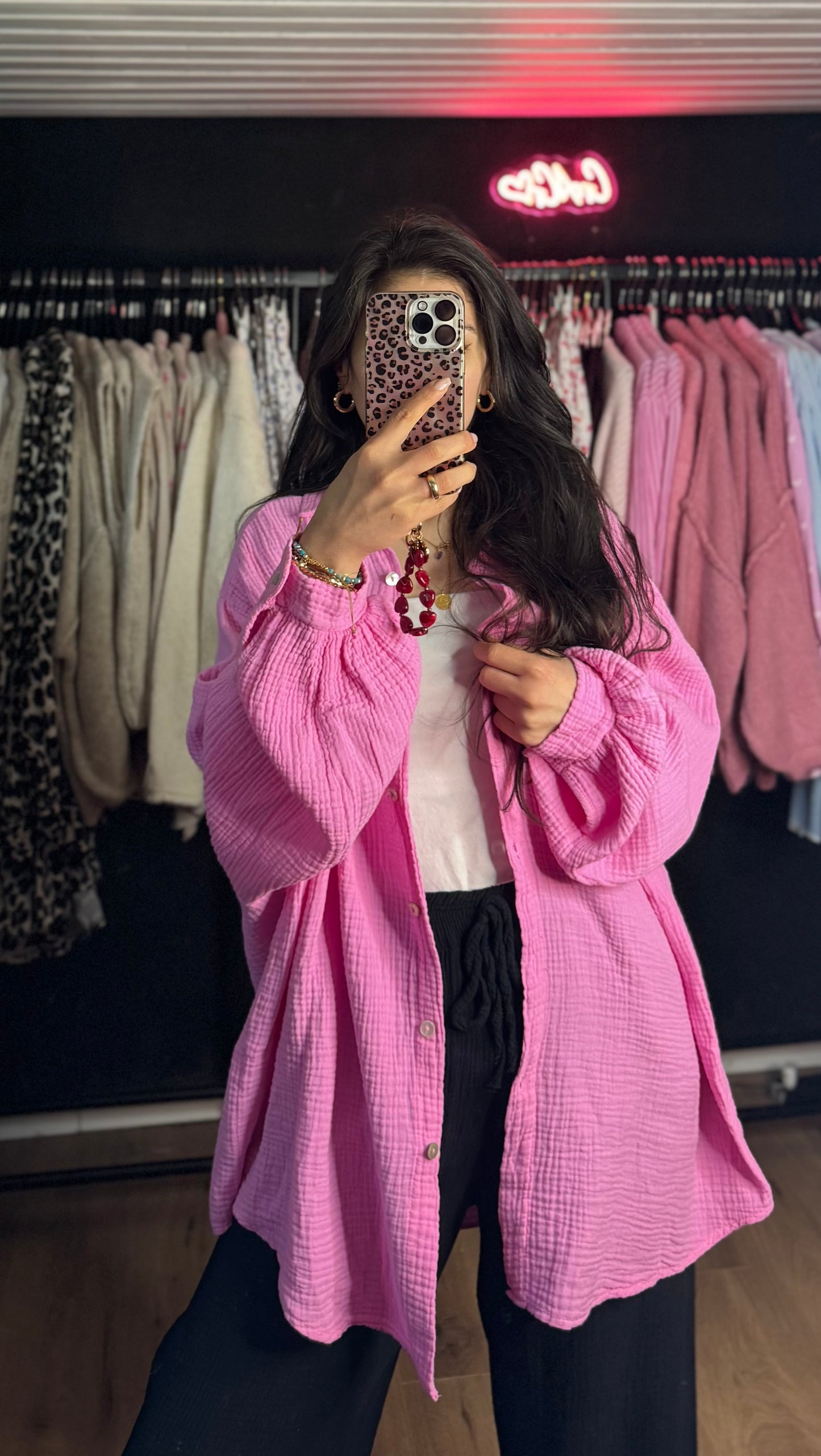 Midi Länge Musselinbluse