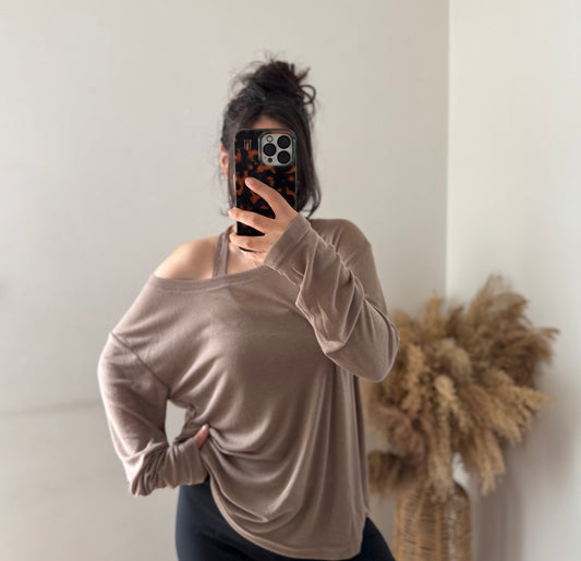 Zweiteiliges Oberteil taupe