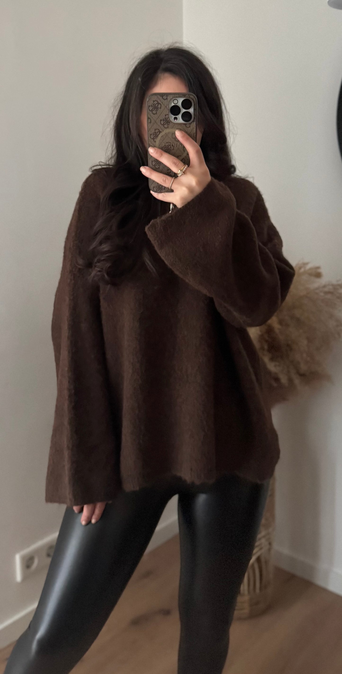 Pullover Schneeflocke braun