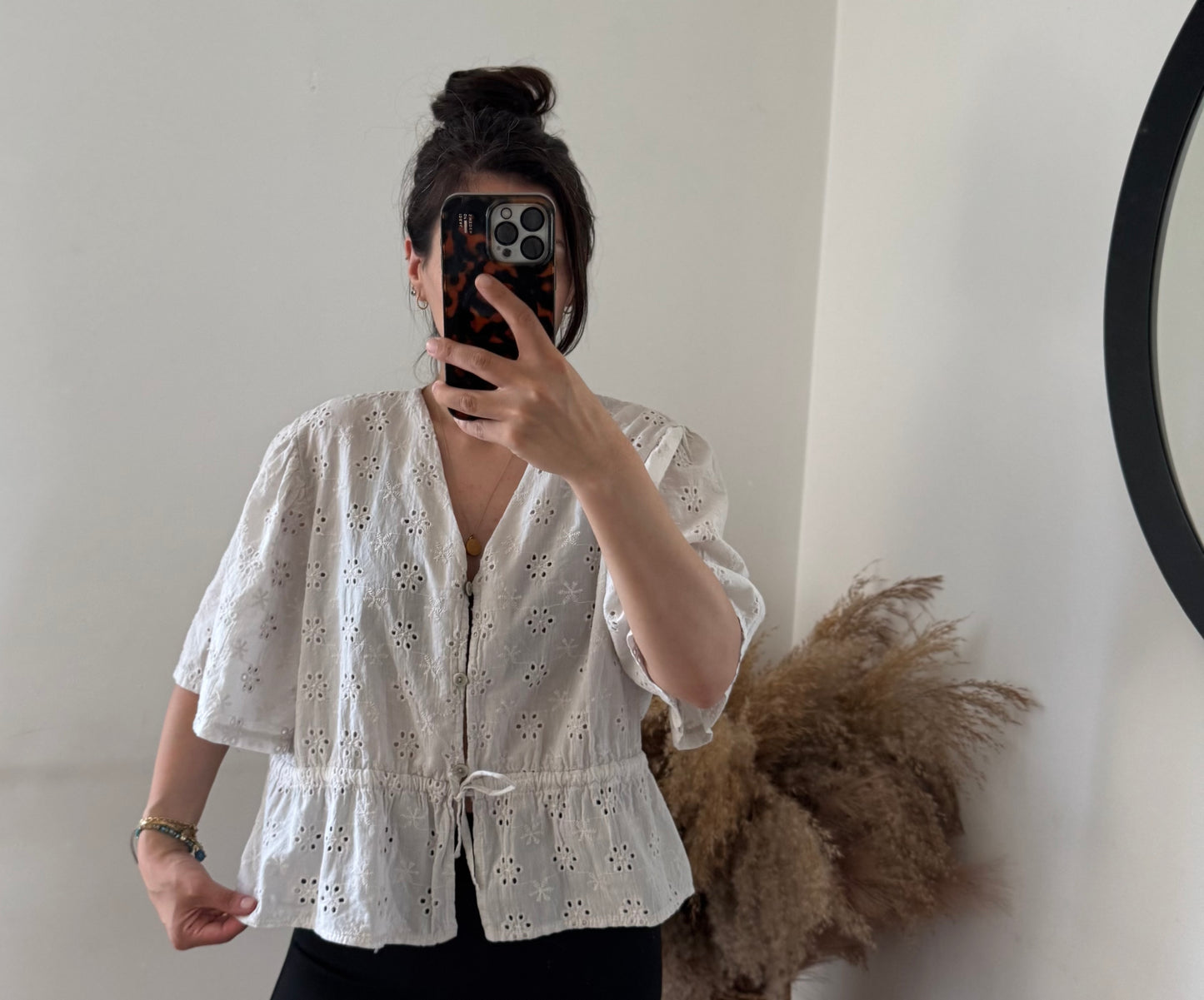 Lochbluse zum verstellen stone