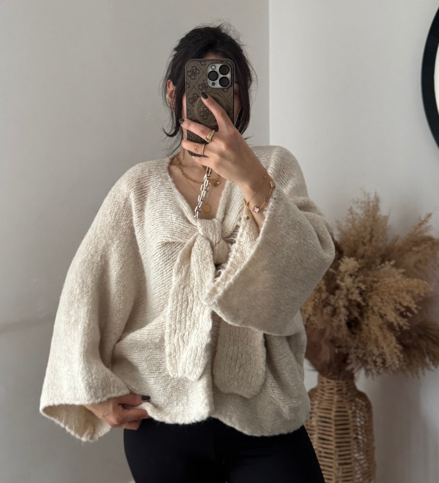 Bowtie Pullover Ecru