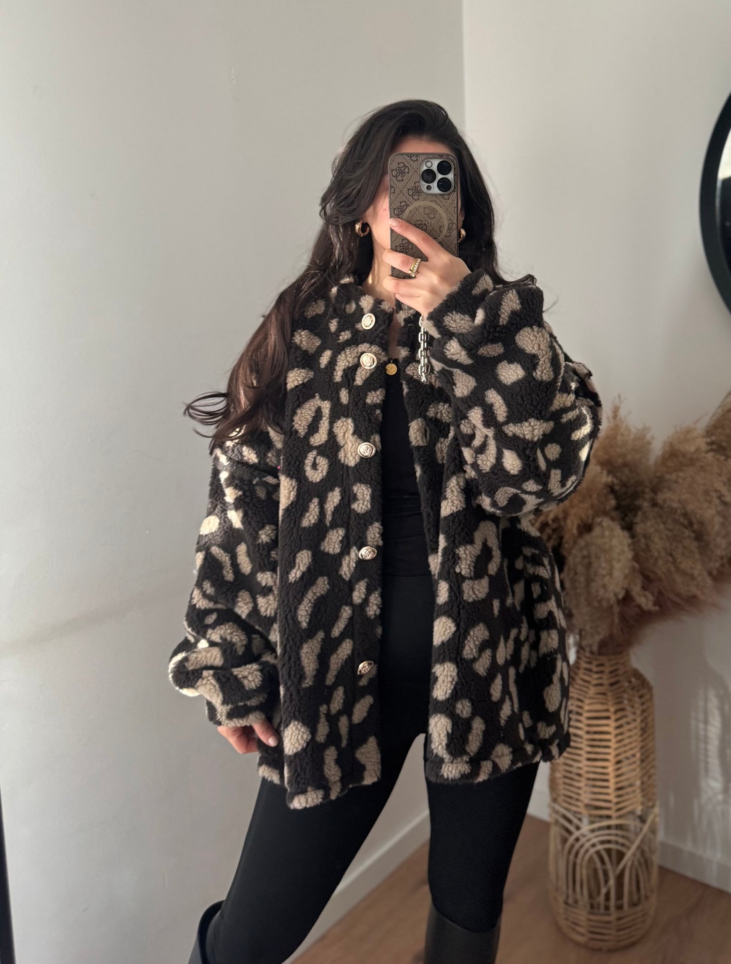 Leo Teddy Jacke Lelly dunkel