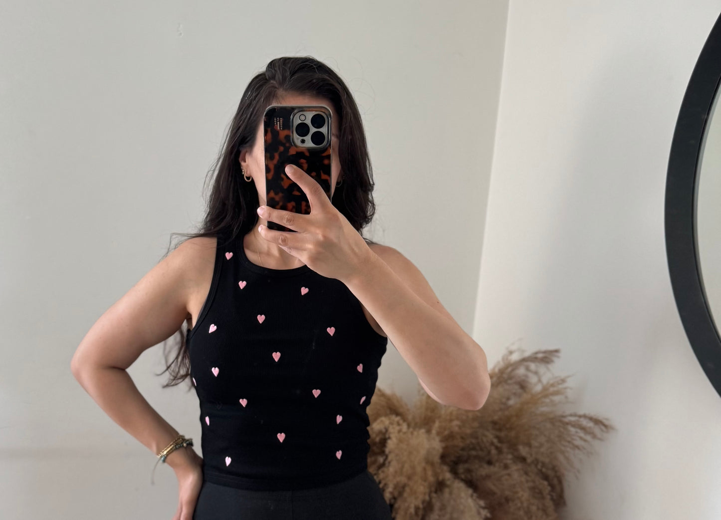 Herz crop top black
