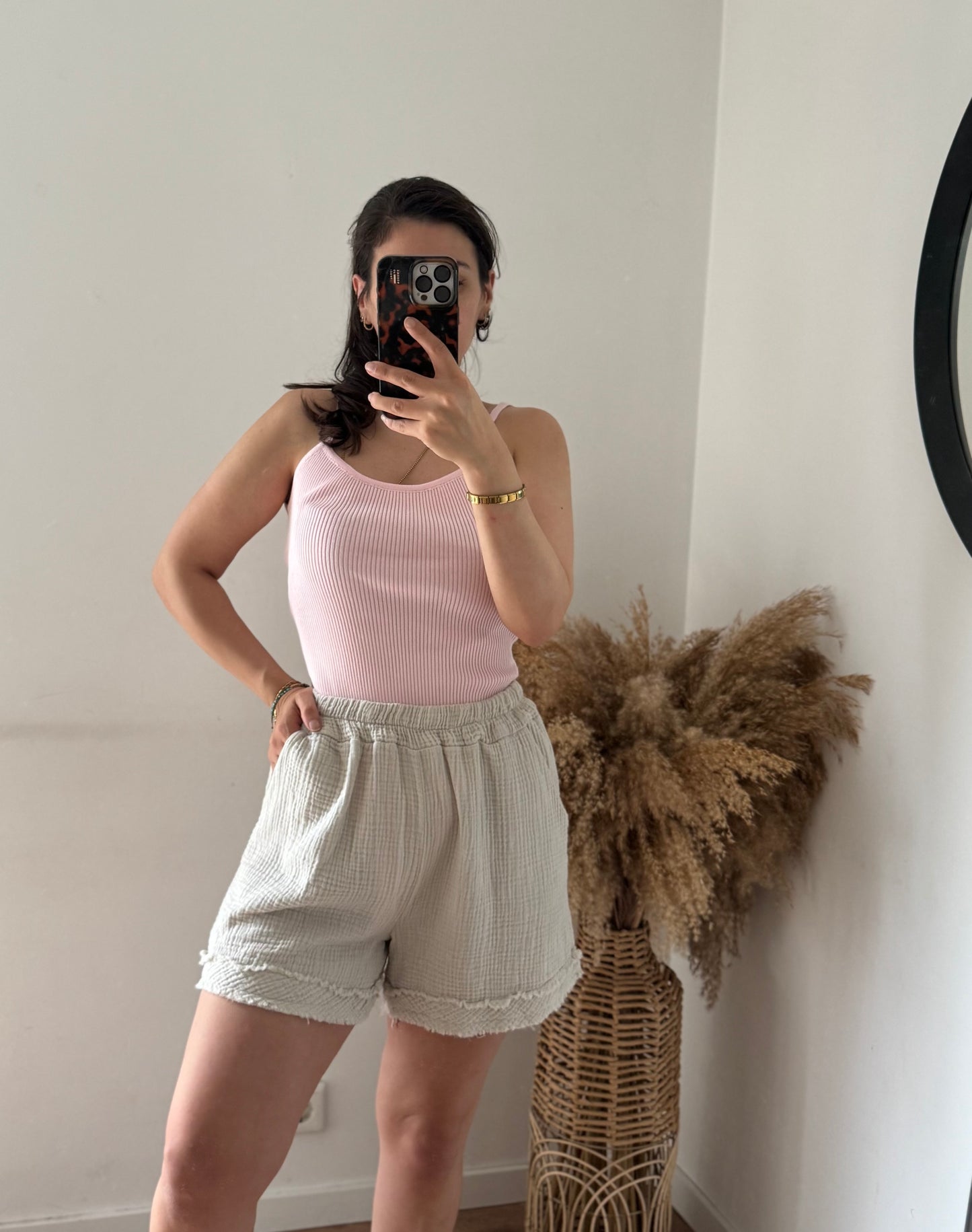 Musselin Shorts Stone