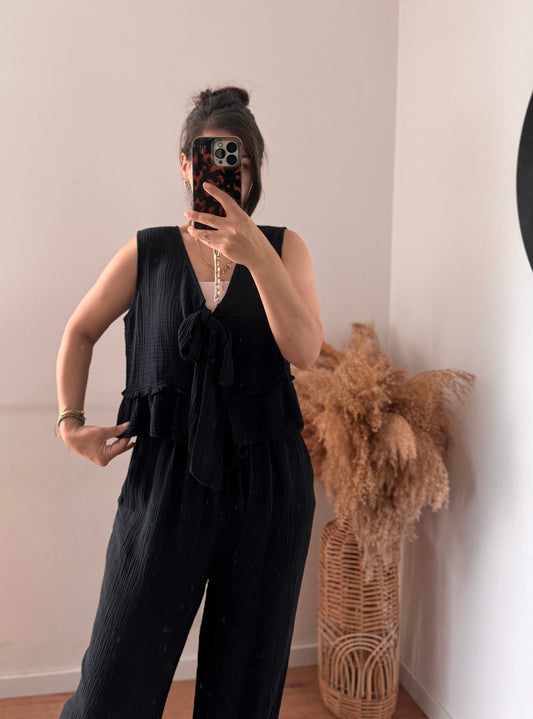 Musselin top Coco schwarz