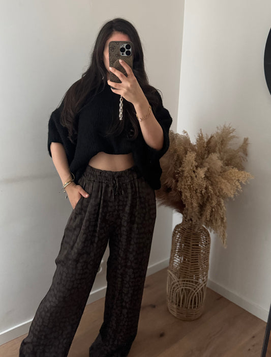 Satinoptik Hose leo Dunkel