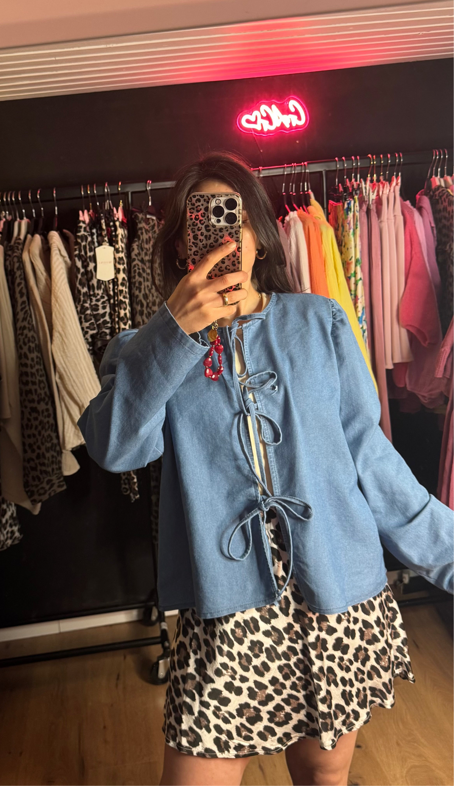 Schleifen Jeans Bluse