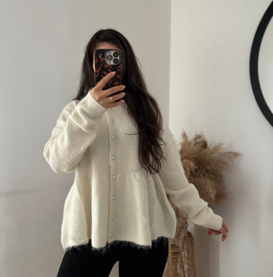 Peplum Musthave cozy Ecru