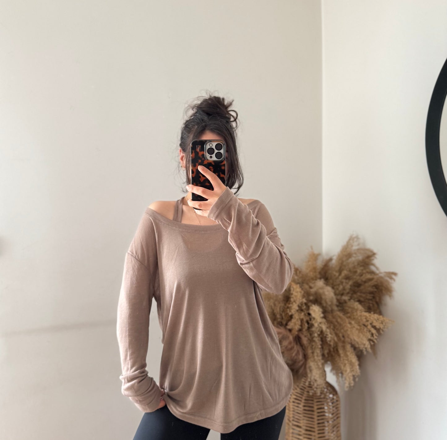 Zweiteiliges Oberteil taupe