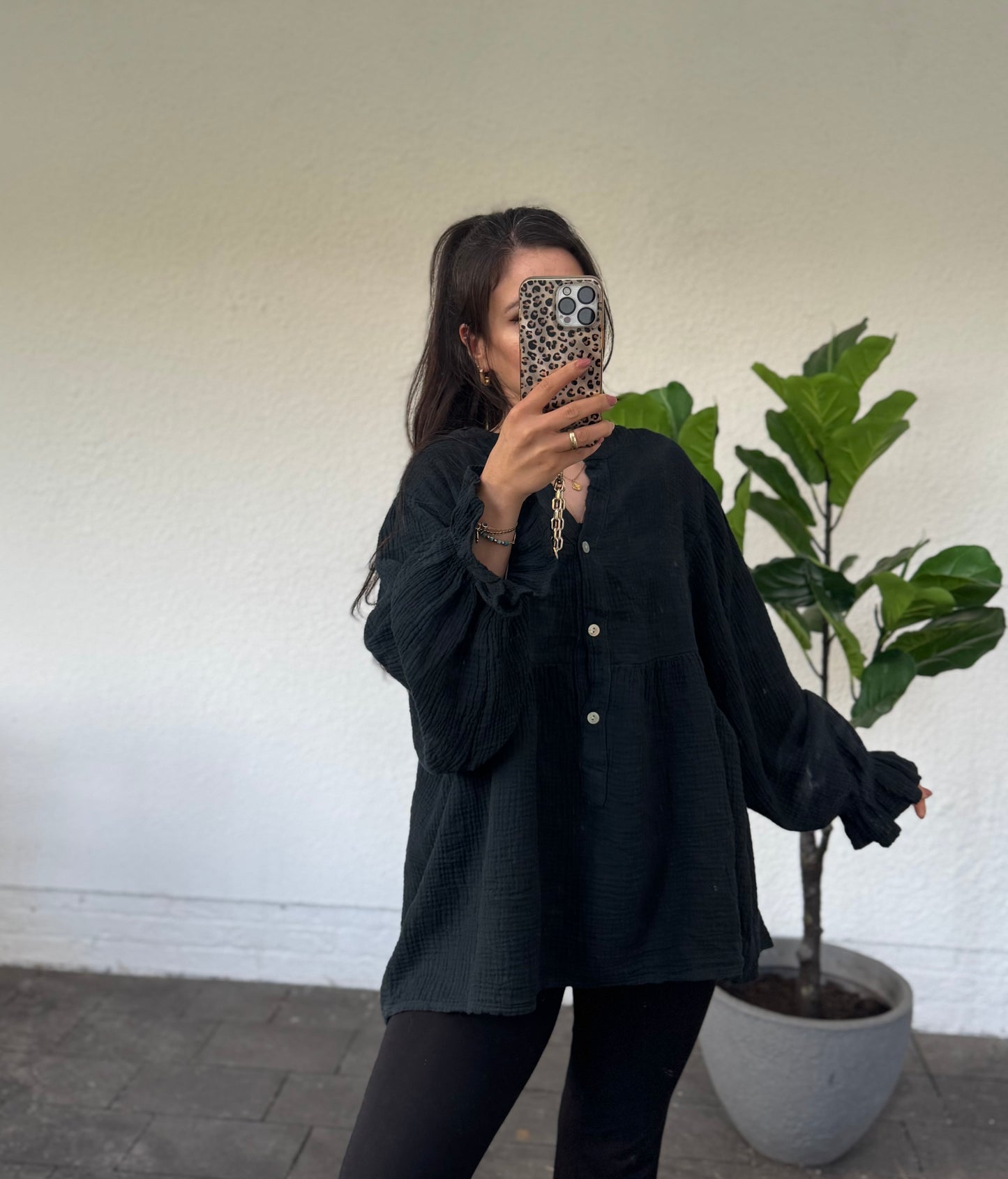 Musselin Tunika Bluse versch. Farben