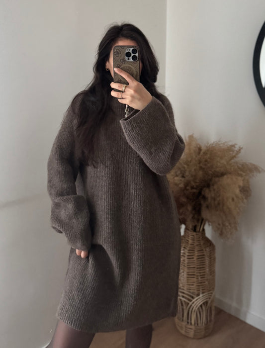 Geripptes Kleid Teddy mit Kragen