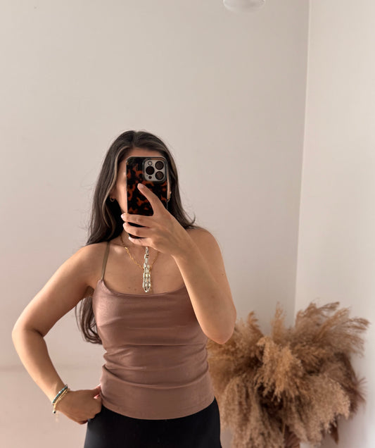 Basic line top taupe