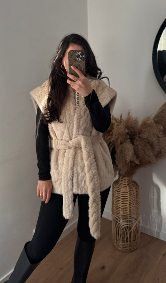 Cutie fellweste Ecru