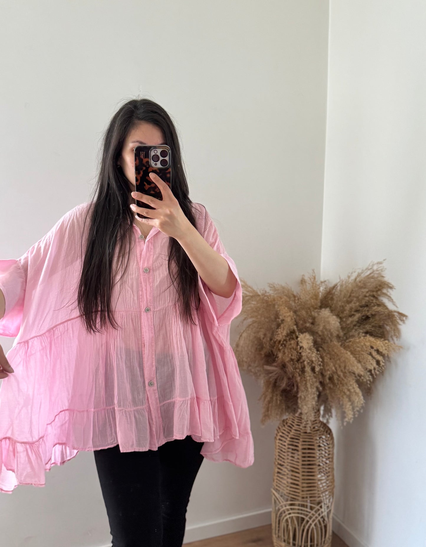 Fairy baumwollbluse Oversized rosa