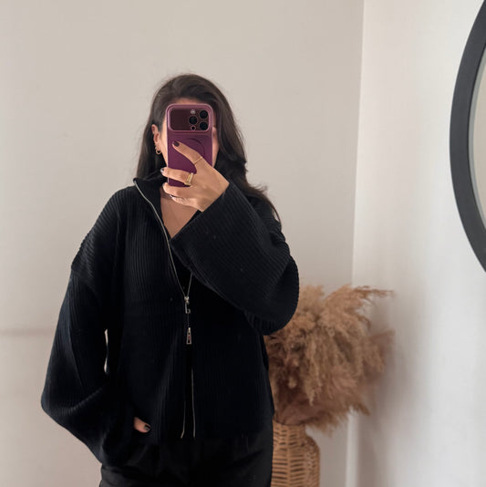 Basic Double zip  Cardigan