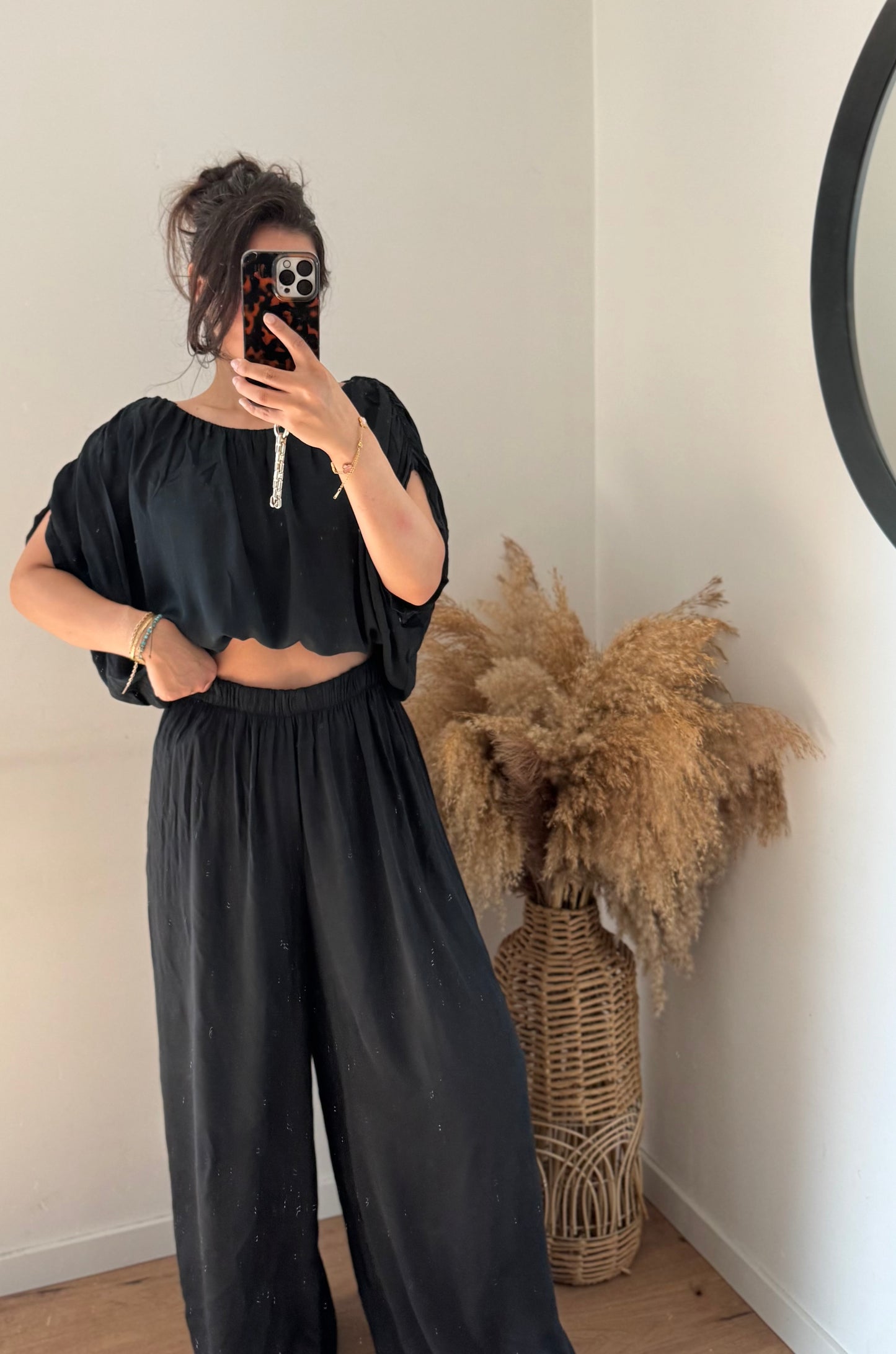 Yasmin Hose wideleg Viscose black