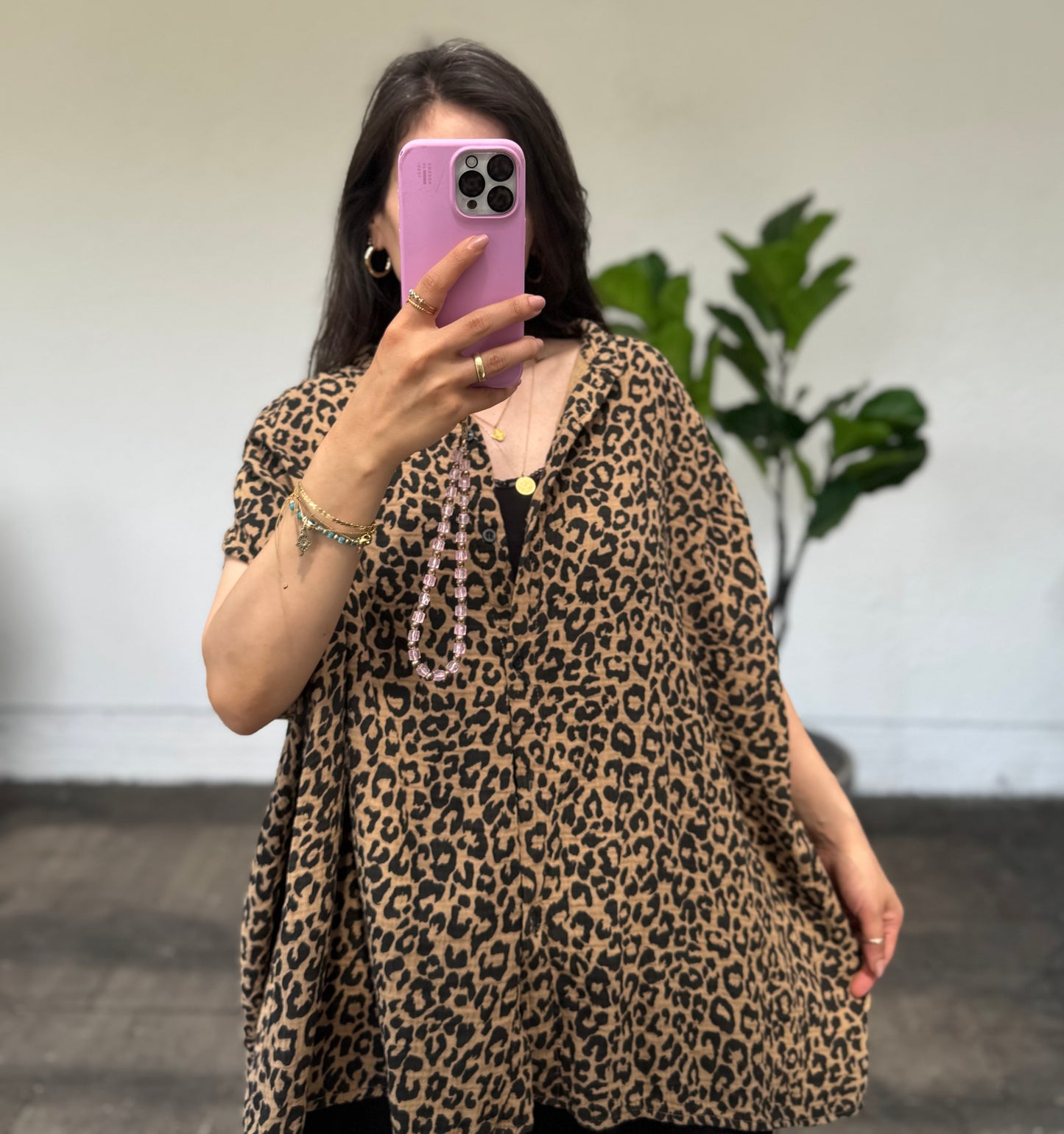 Leo Musselin Bluse mit fallenden Ärmeln