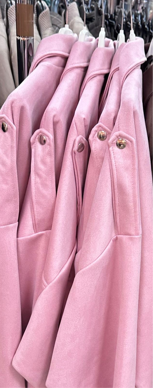 Ballon Suede Jacke rosa