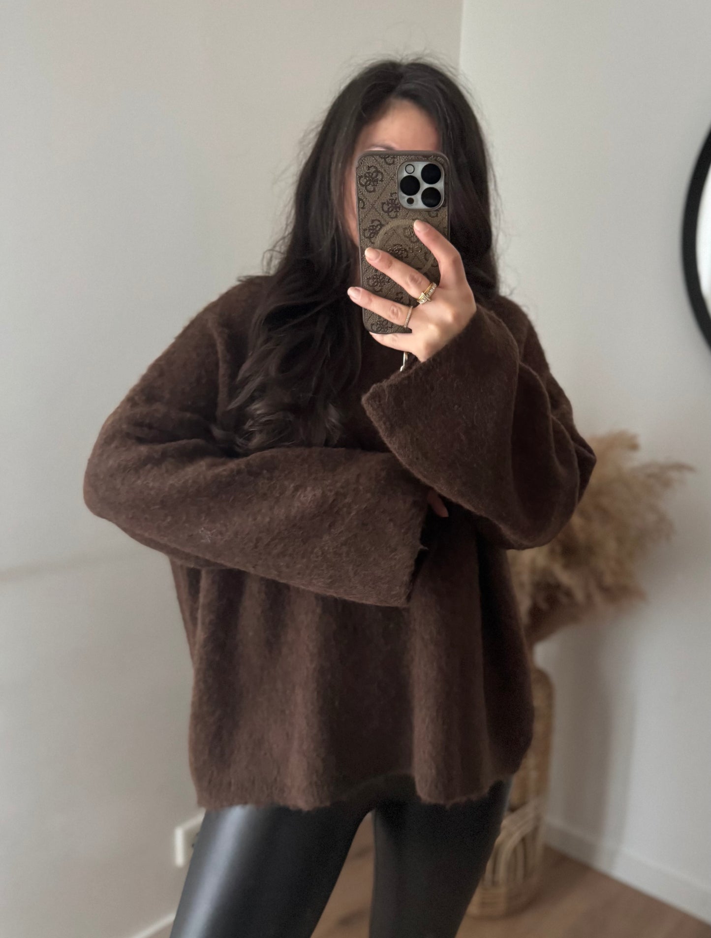 Pullover Schneeflocke braun