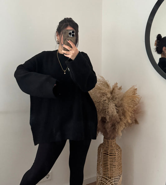 Cozy Basic Pullover Black