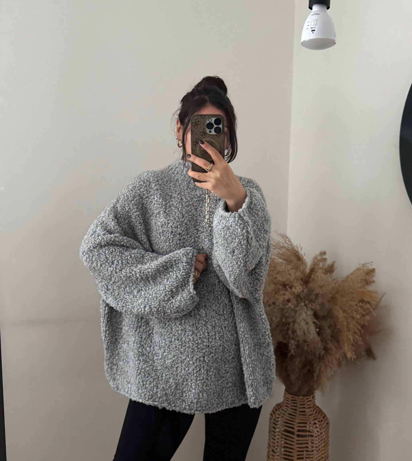 Boucle Lelly offene Ärmel grau