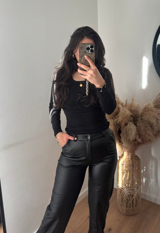 Basic Lederhose/ Jeggings gefüttert