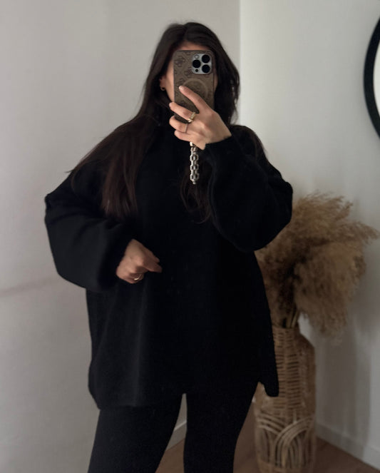 Cute Basic Pullover Black