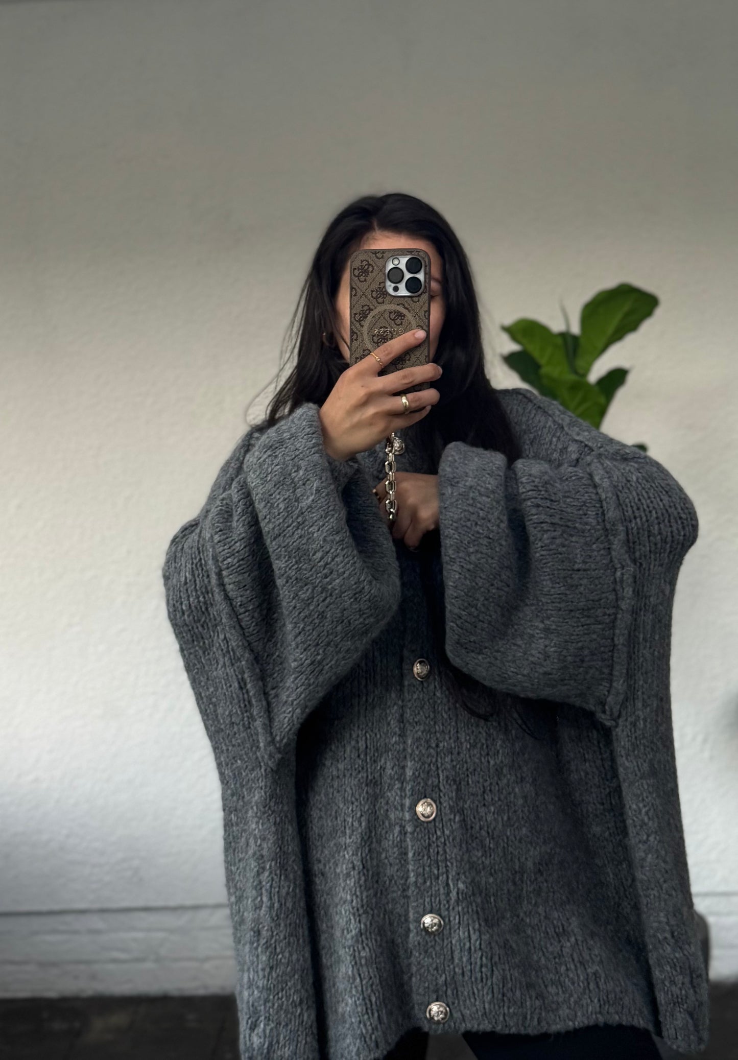 Oversized Cardigan Lelly dunkelgrau