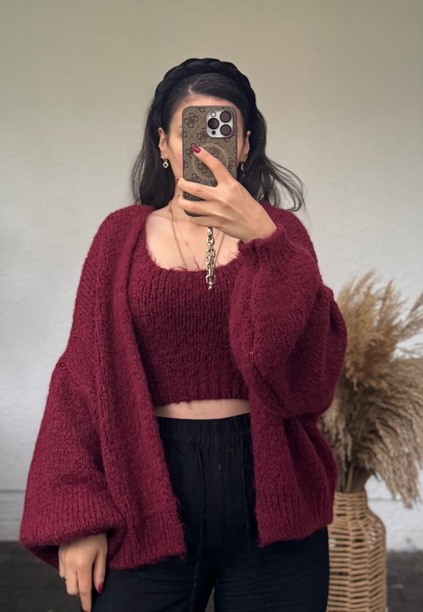 Cardigan Set Bordeaux