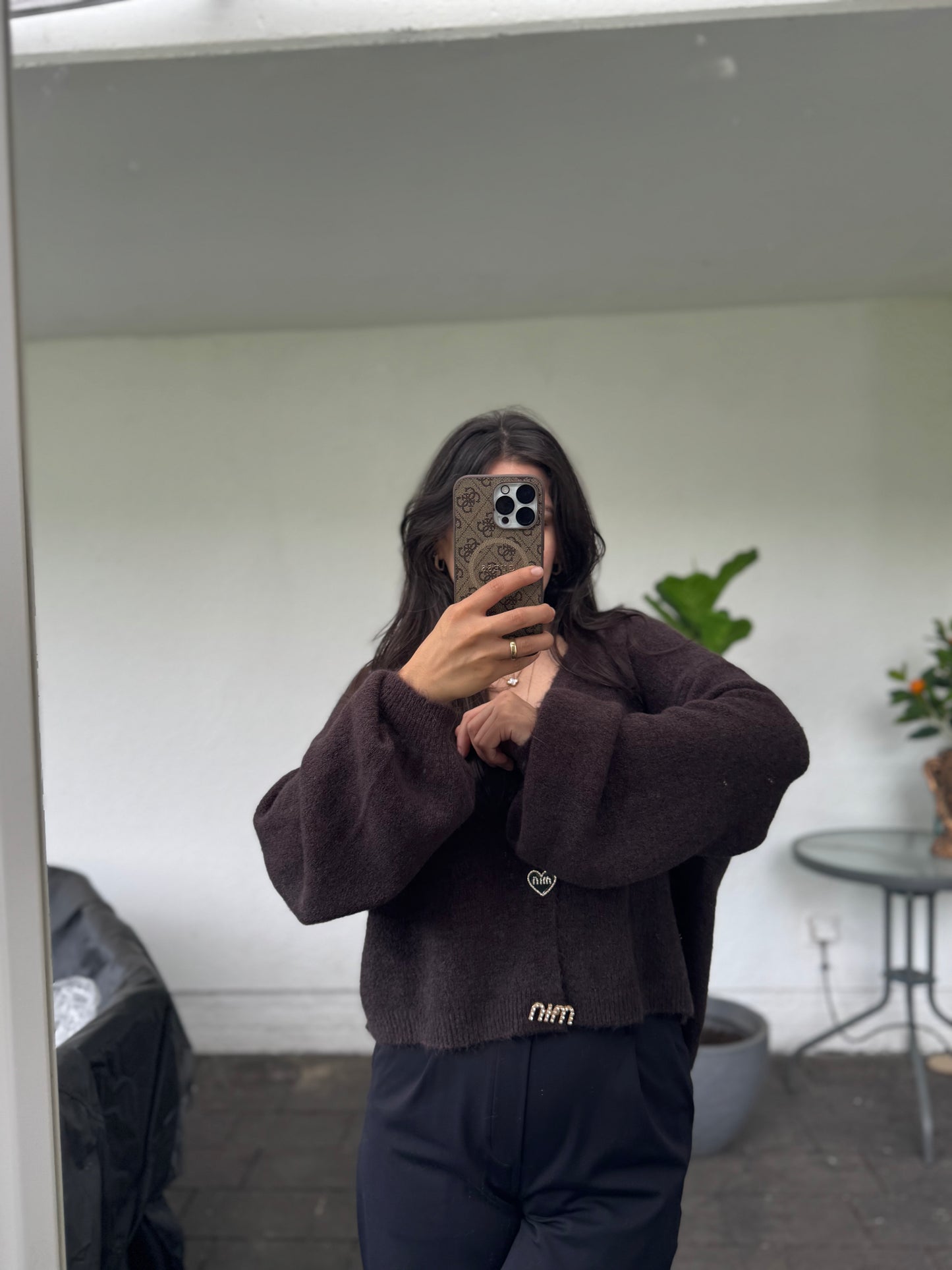 Minmin Cardigan dunkelbraun