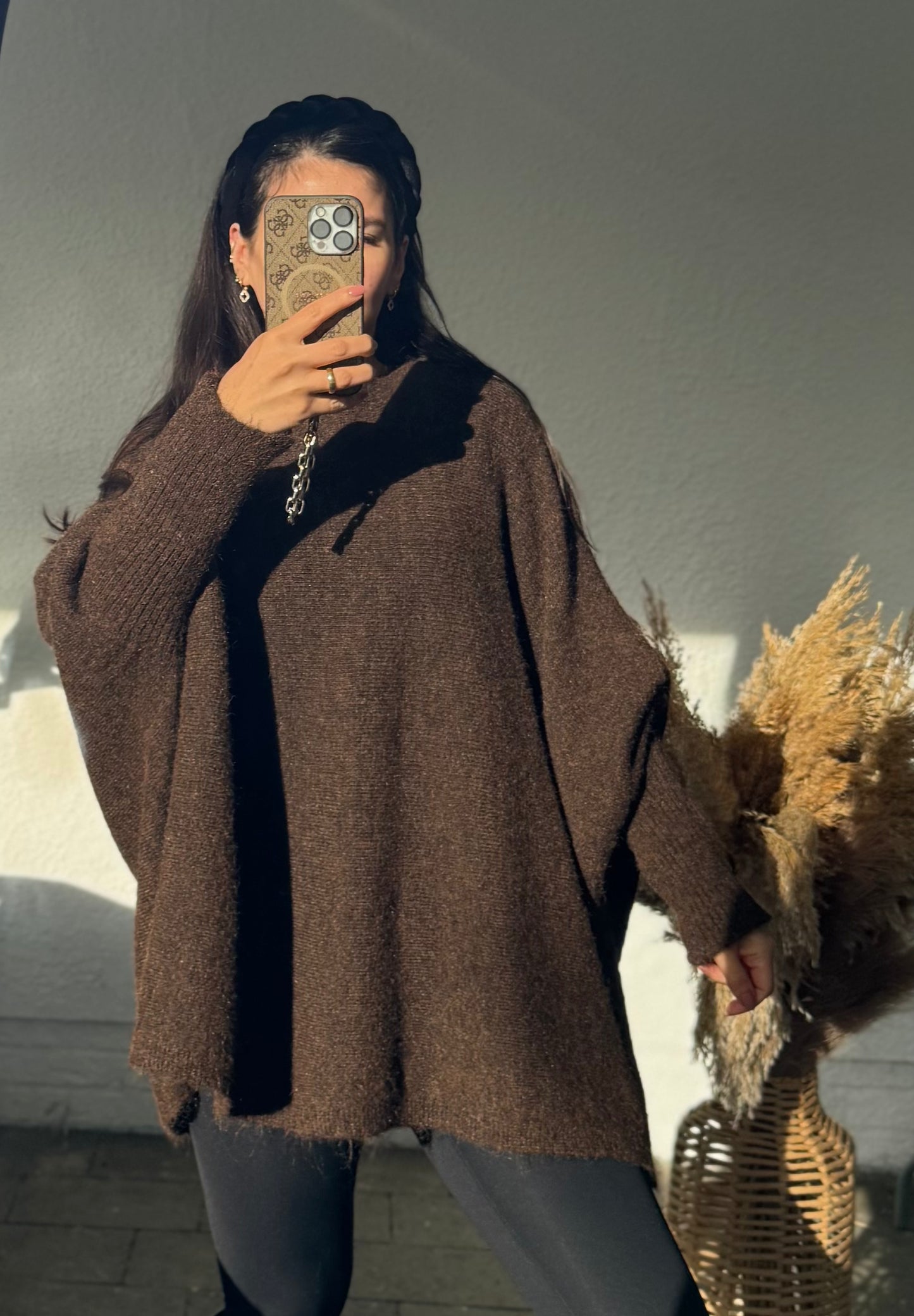 Basic Pullover Alpaka braun