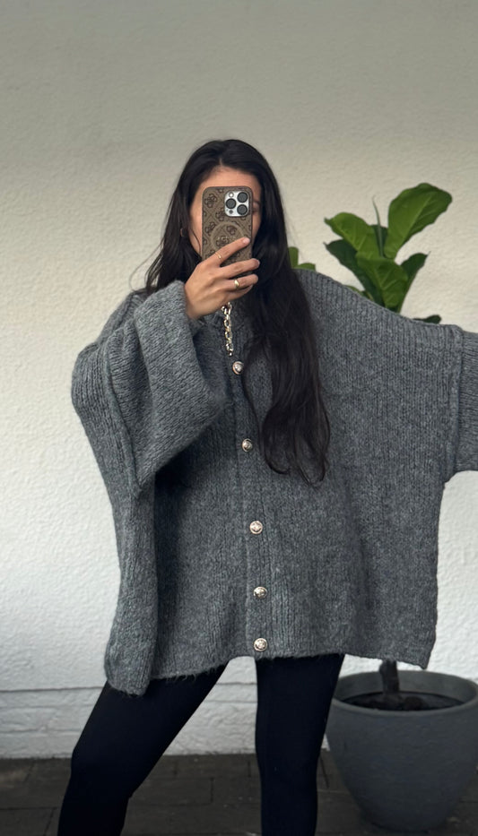Oversized Cardigan Lelly dunkelgrau