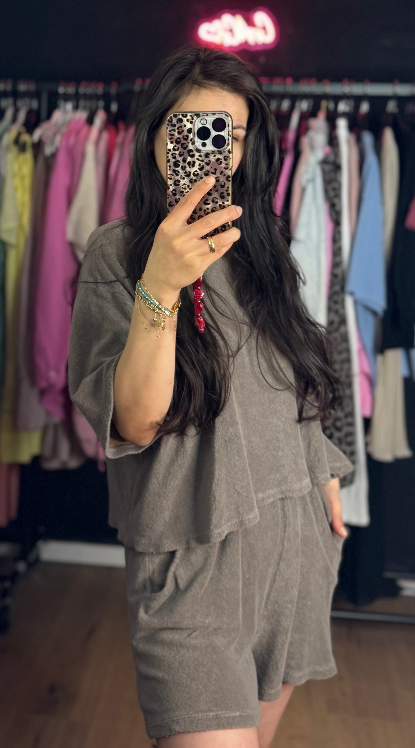 Baumwoll-Frottee Set taupe