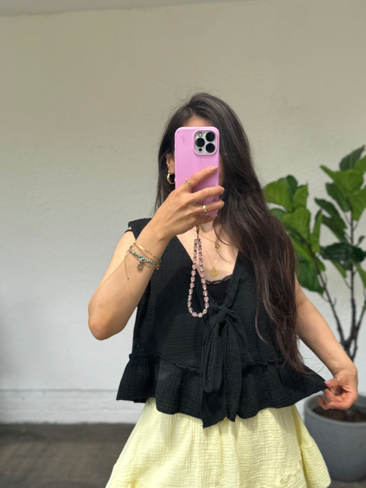 Musselin top Coco schwarz