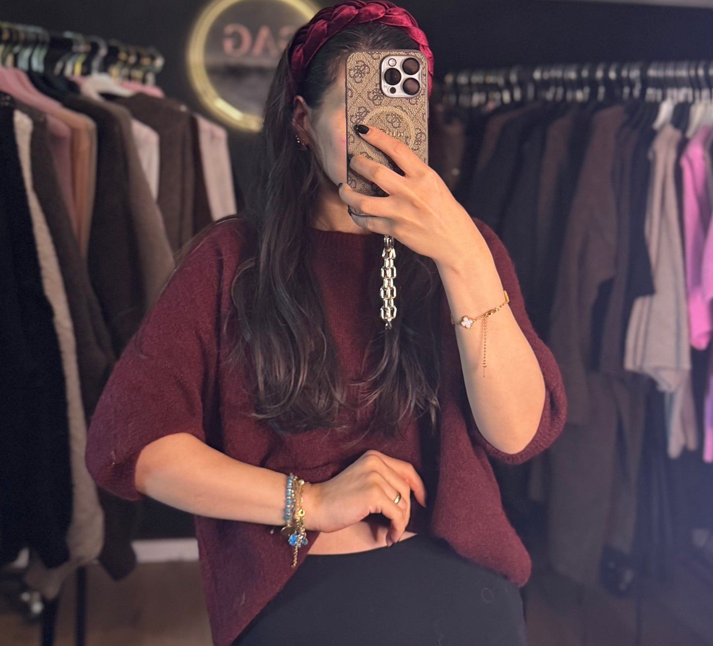 Midarm Soft fluffy Alpaka Bordeaux