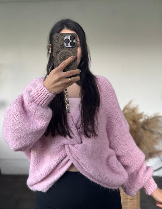 Knoten Pullover Rose