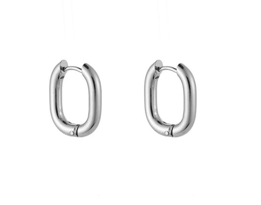 Square Hoop Edelstahl Silber