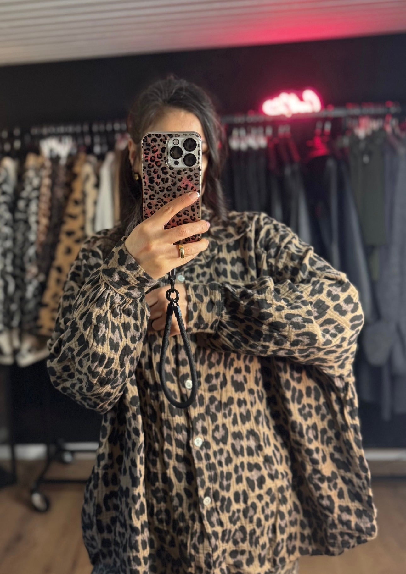 Leo Musselin Bluse braun